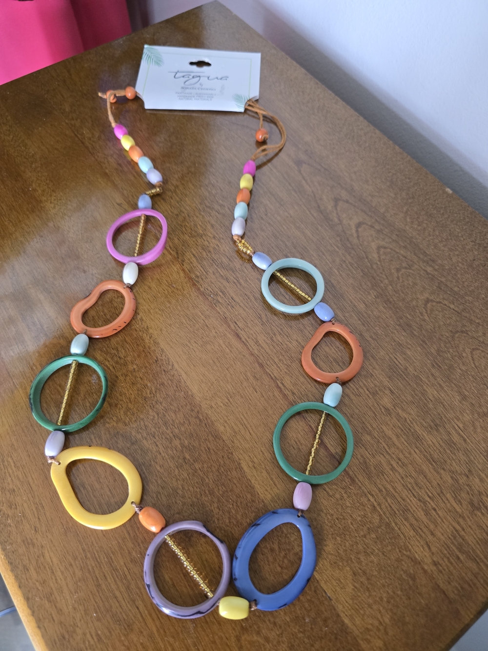 Tagua Colorful Multi-Shape Bead Necklace - Multicolor